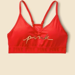 Pink Victoria’s Secret Red sports bra size XL Brand new With Tags